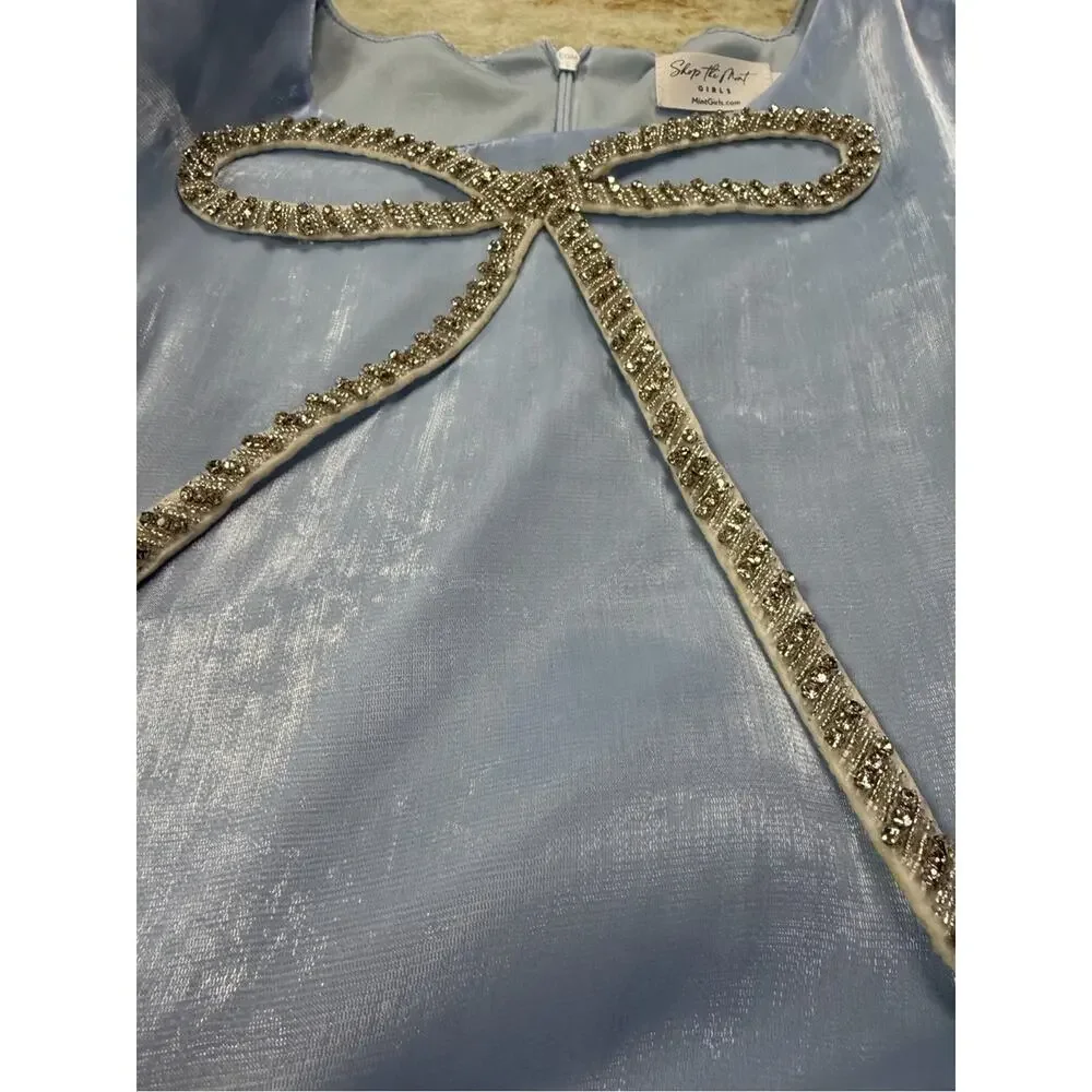 Shop the Mint The Eloise Bow Light Blue Embellished Dress 12/14